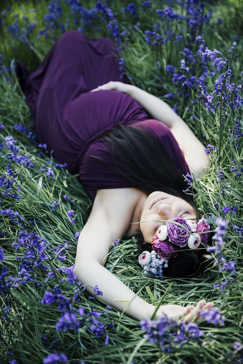 Woman wearing a floral crown
